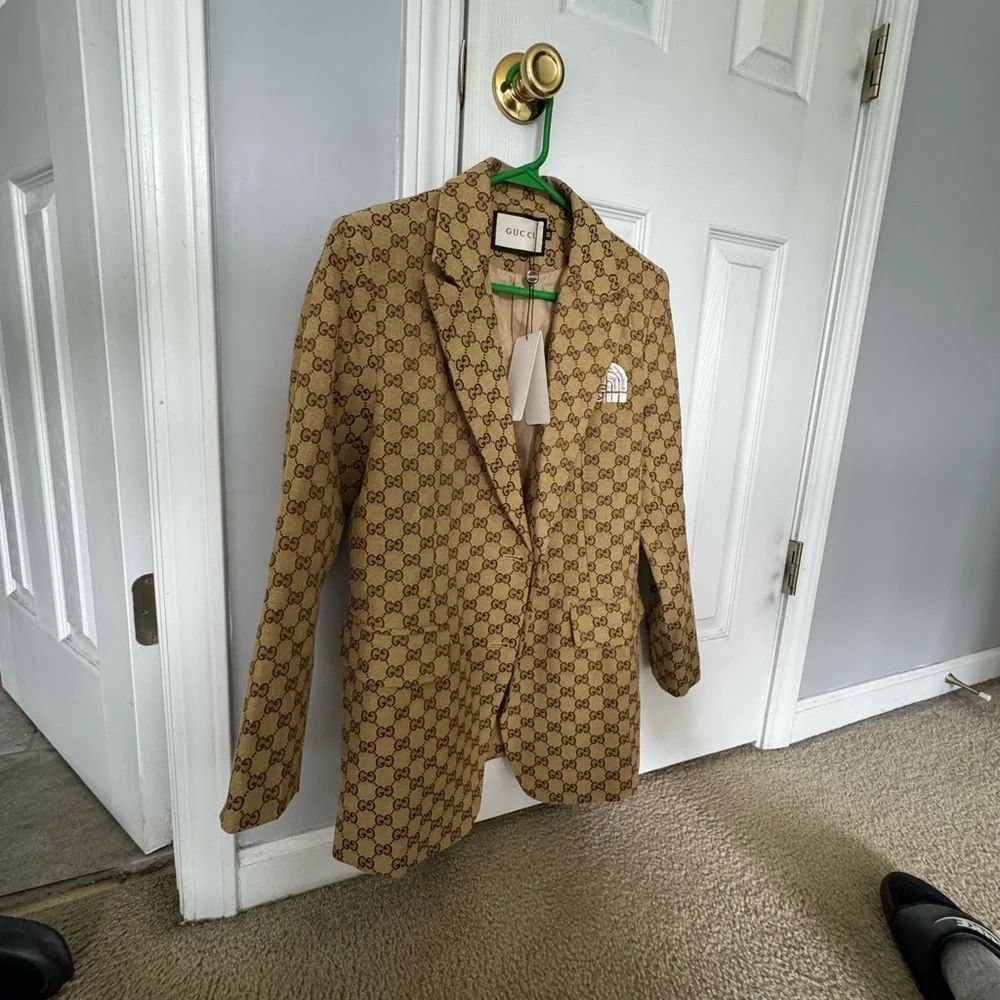 Gucci Beige Patterned Blazer for Men - Picture 1 of 5